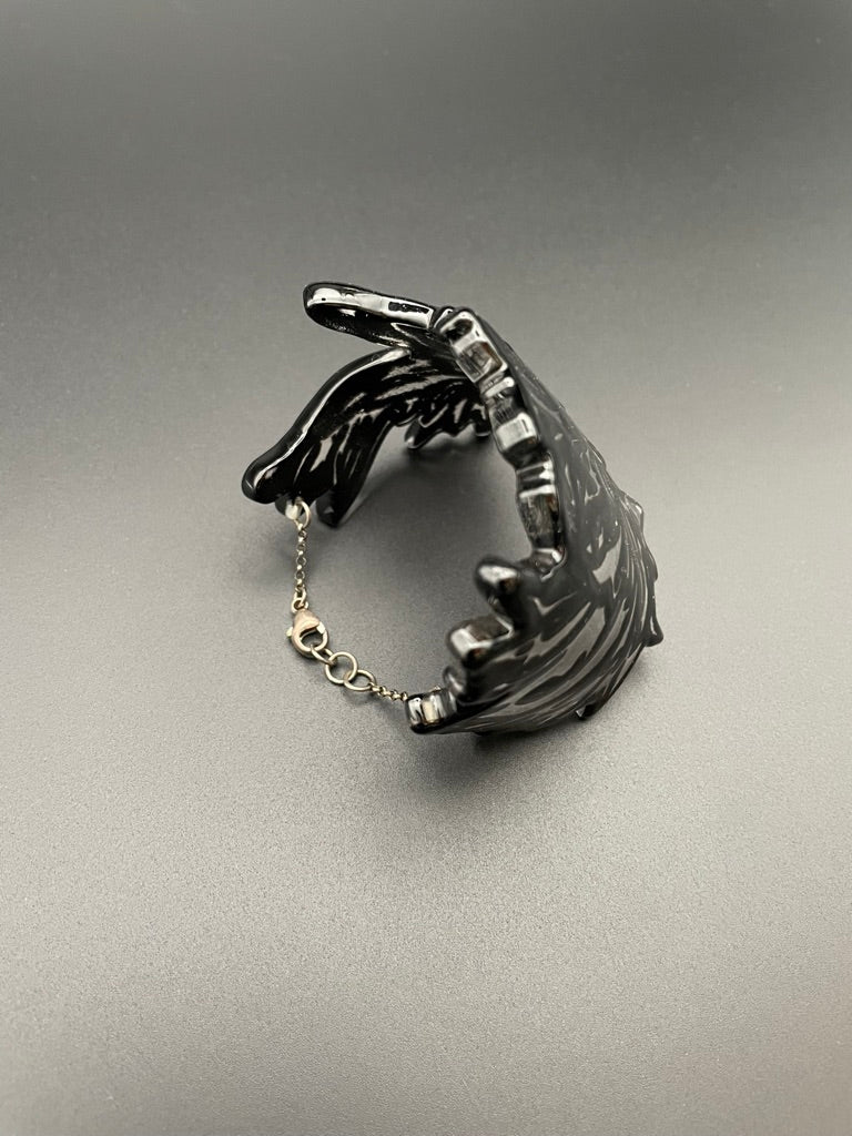 Black Orchid Glass Cuff