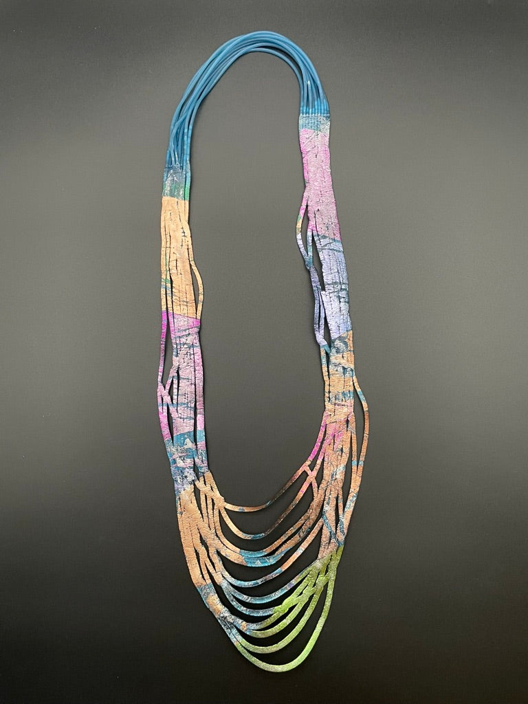 Reversible Rubber Necklace, Multi-colored
