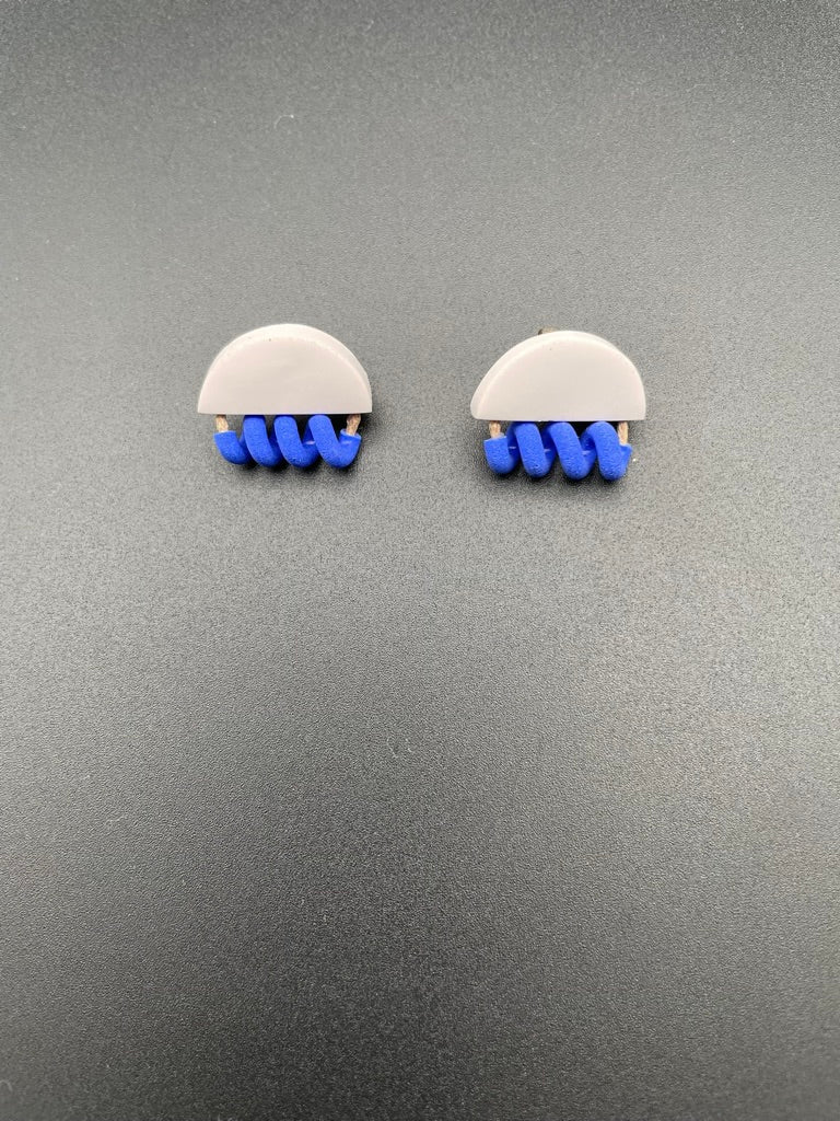 Polymer Spiral Post Earrings by Kate Trouw
