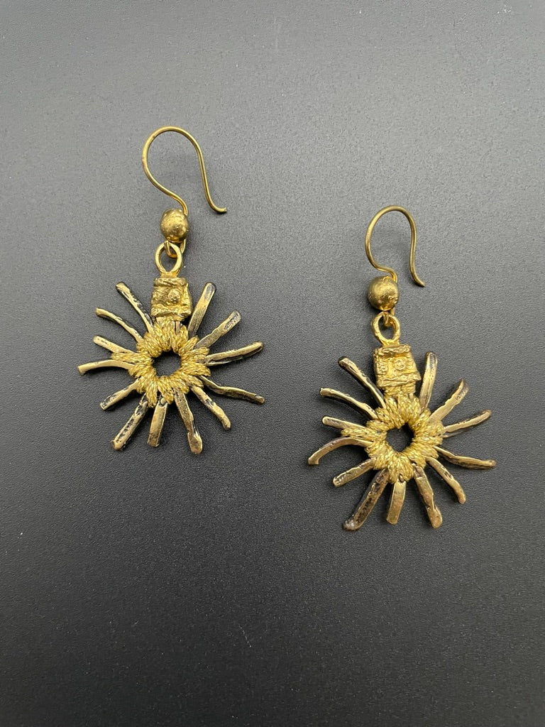 Medium Bronze Sunburst Selen Earrings