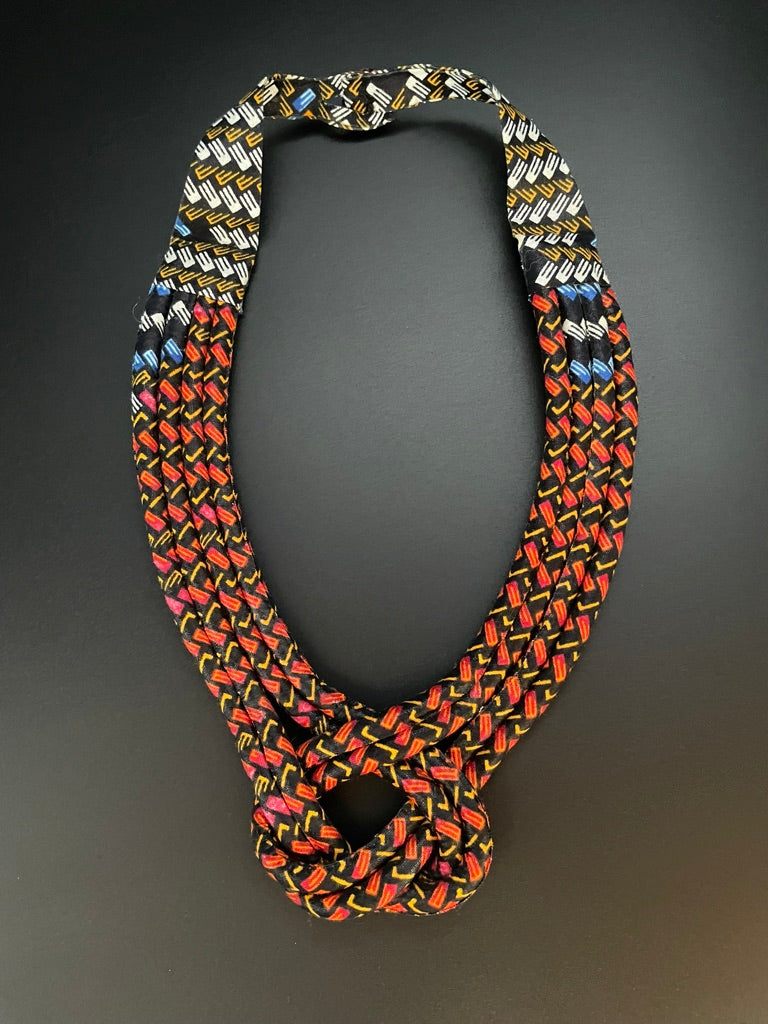African Fabric Choker Necklace (style C)