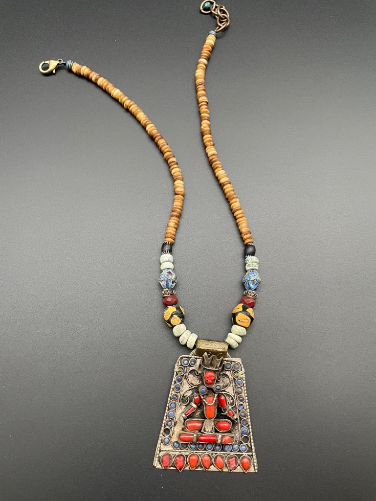 Lapis Coral Man Necklace by Heather Haase