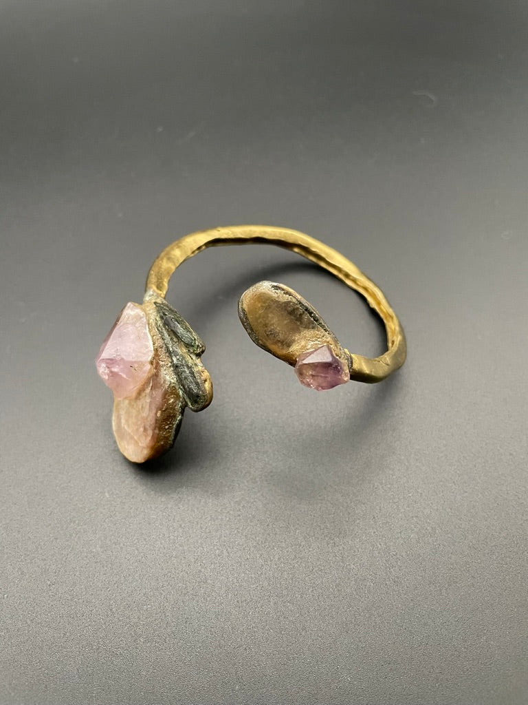 Amethyst and Mica Cuff Bracelet by Selen