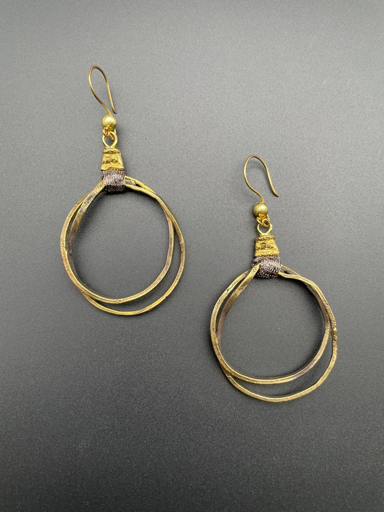Large Bronze Selen Hoop Earrings