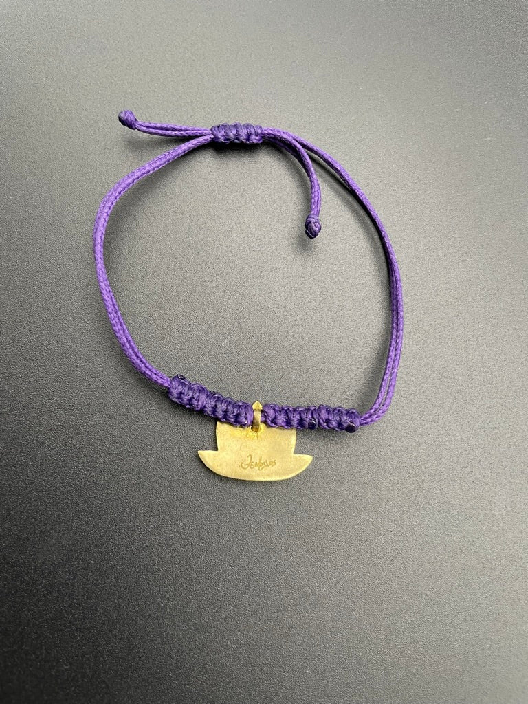 Brass and Macrame Lotus Bracelet by Theofilos