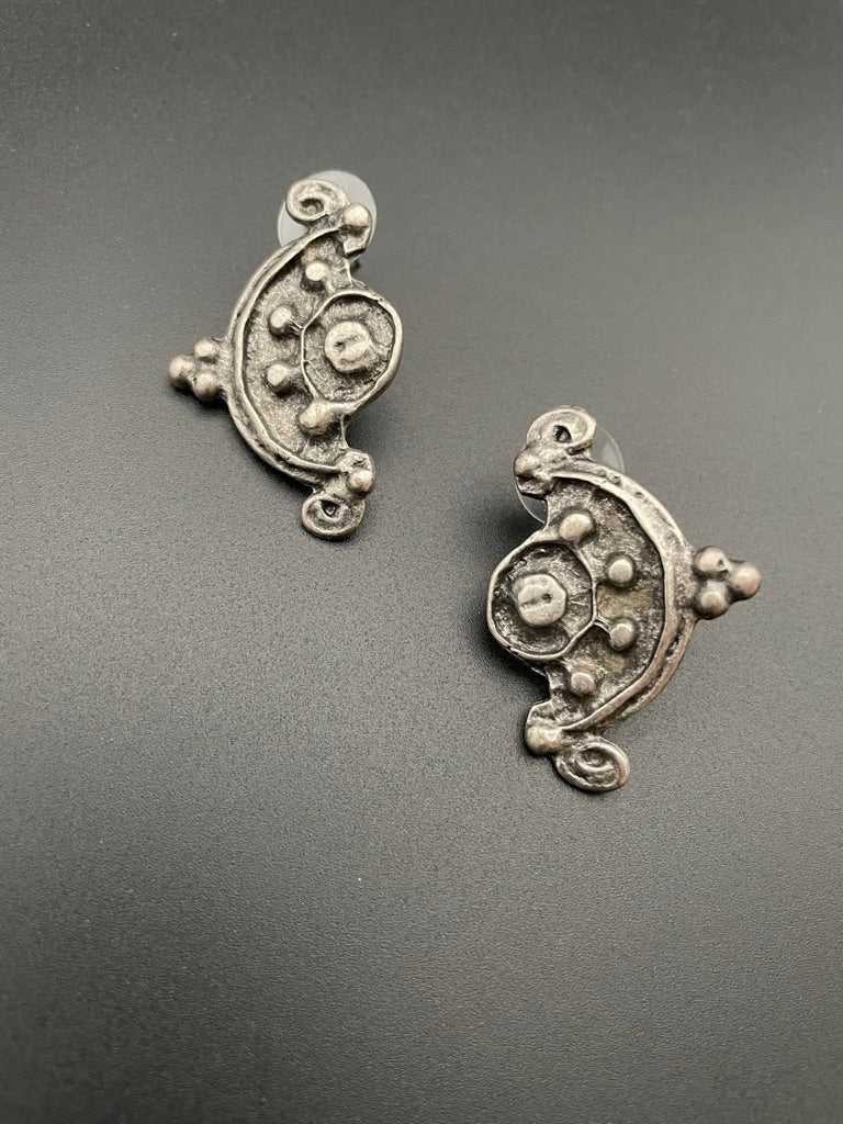 Pewter Tribal Selen Earrings