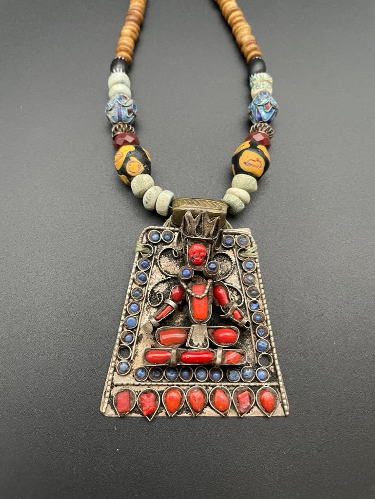 Lapis Coral Man Necklace by Heather Haase
