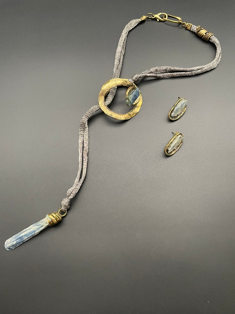 Blue Kyanite Lariat Selen Necklace