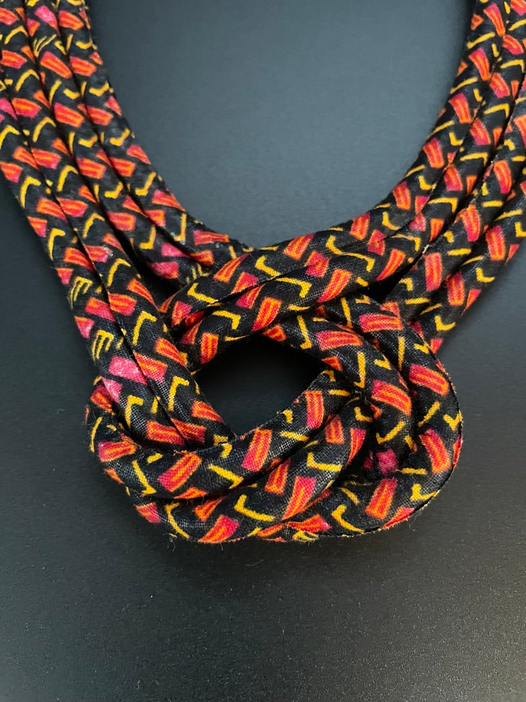 African Fabric Choker Necklace (style C)