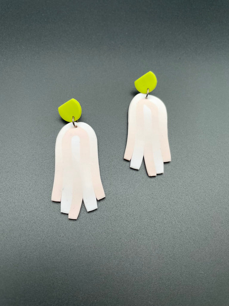 Polymer Post Modern Flat Tassel Earrings by Kate Trouw