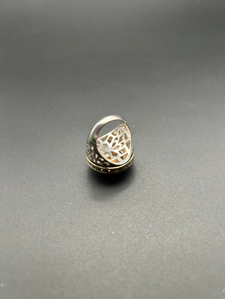 Sterling Silver Crystal Knob Ring
