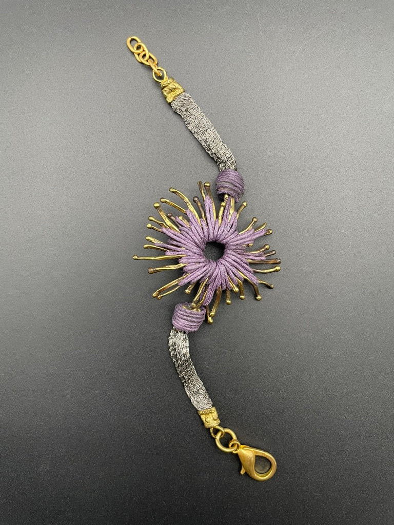 Purple Sunburst Bronze Selen Bracelet