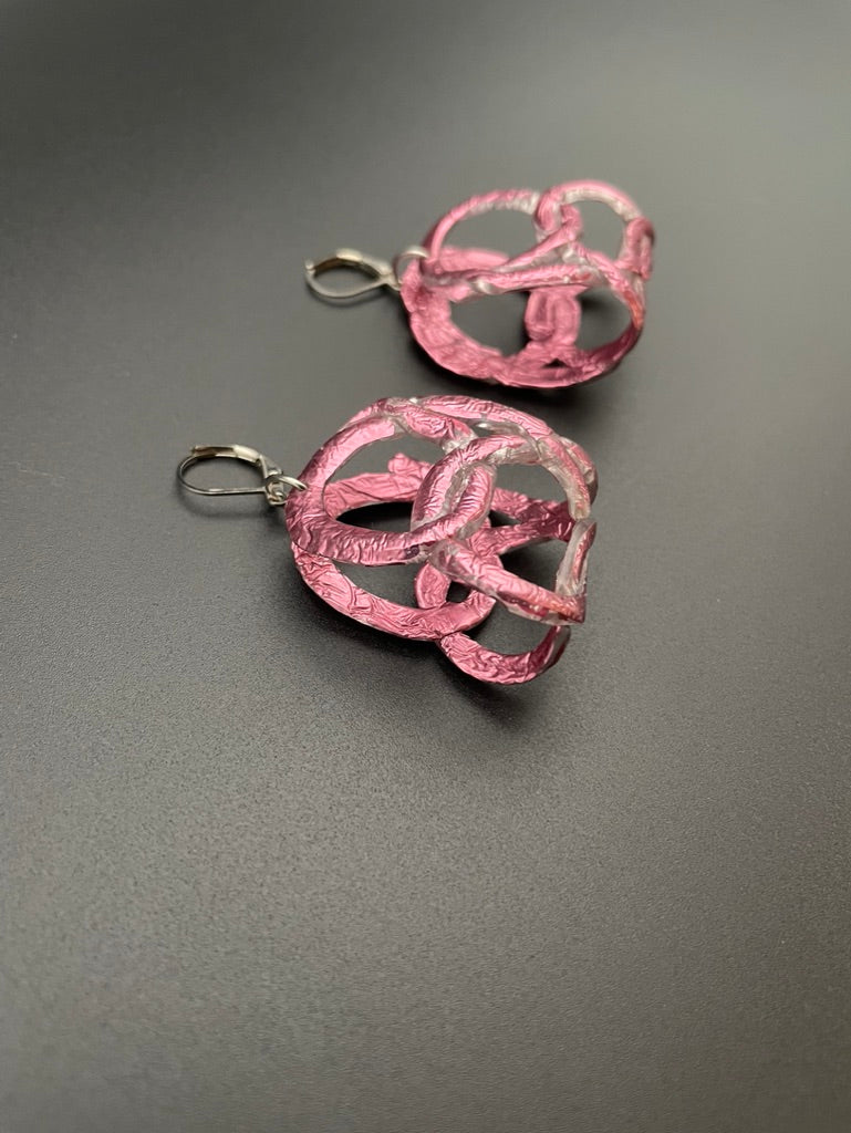 Rubber Loops Earrings (pink)