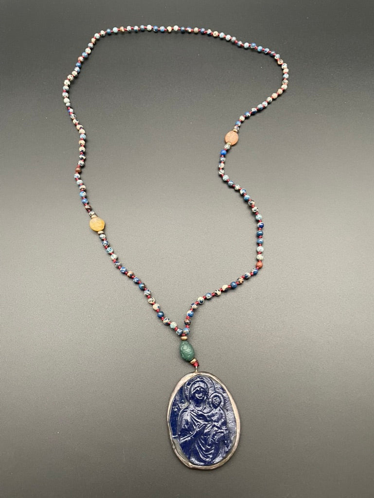 Lapis Madonna Necklace