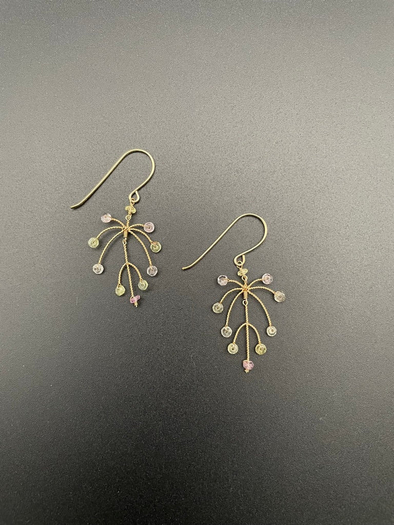 Delicate White Sapphire Mini Chandelier Earrings by Philippa