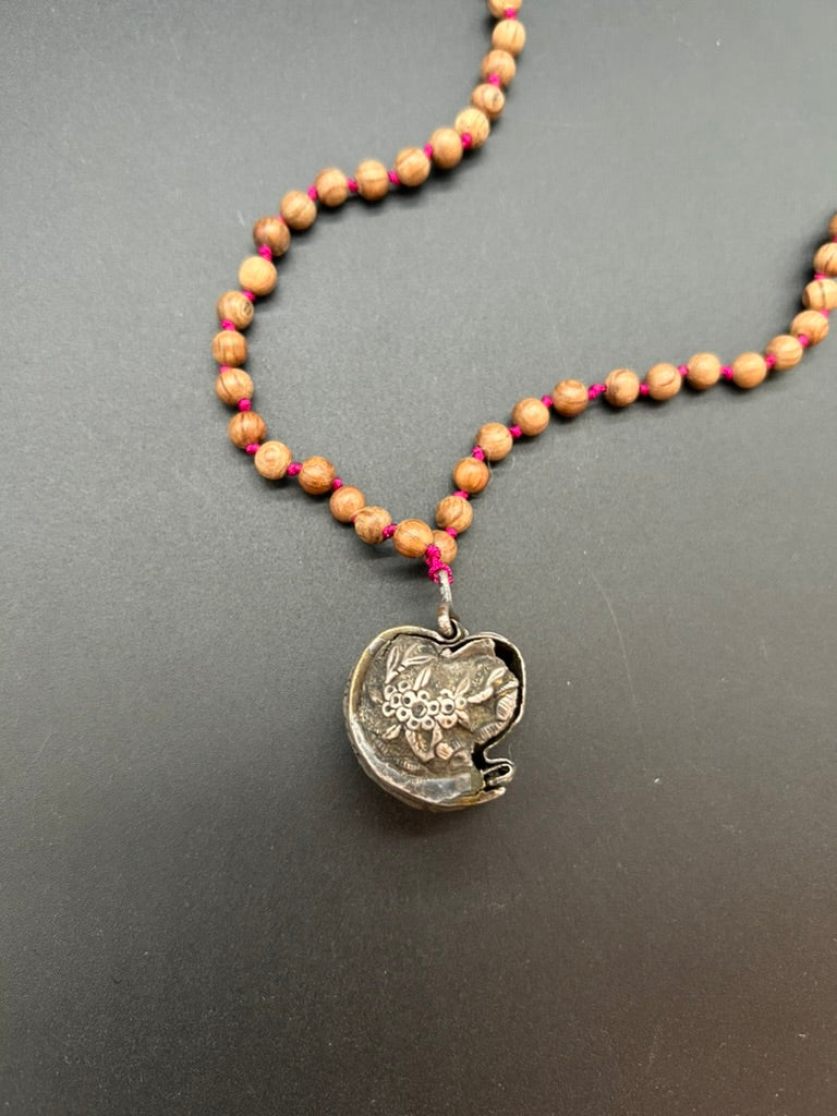Antique Heart Locket Mala by Theofilos