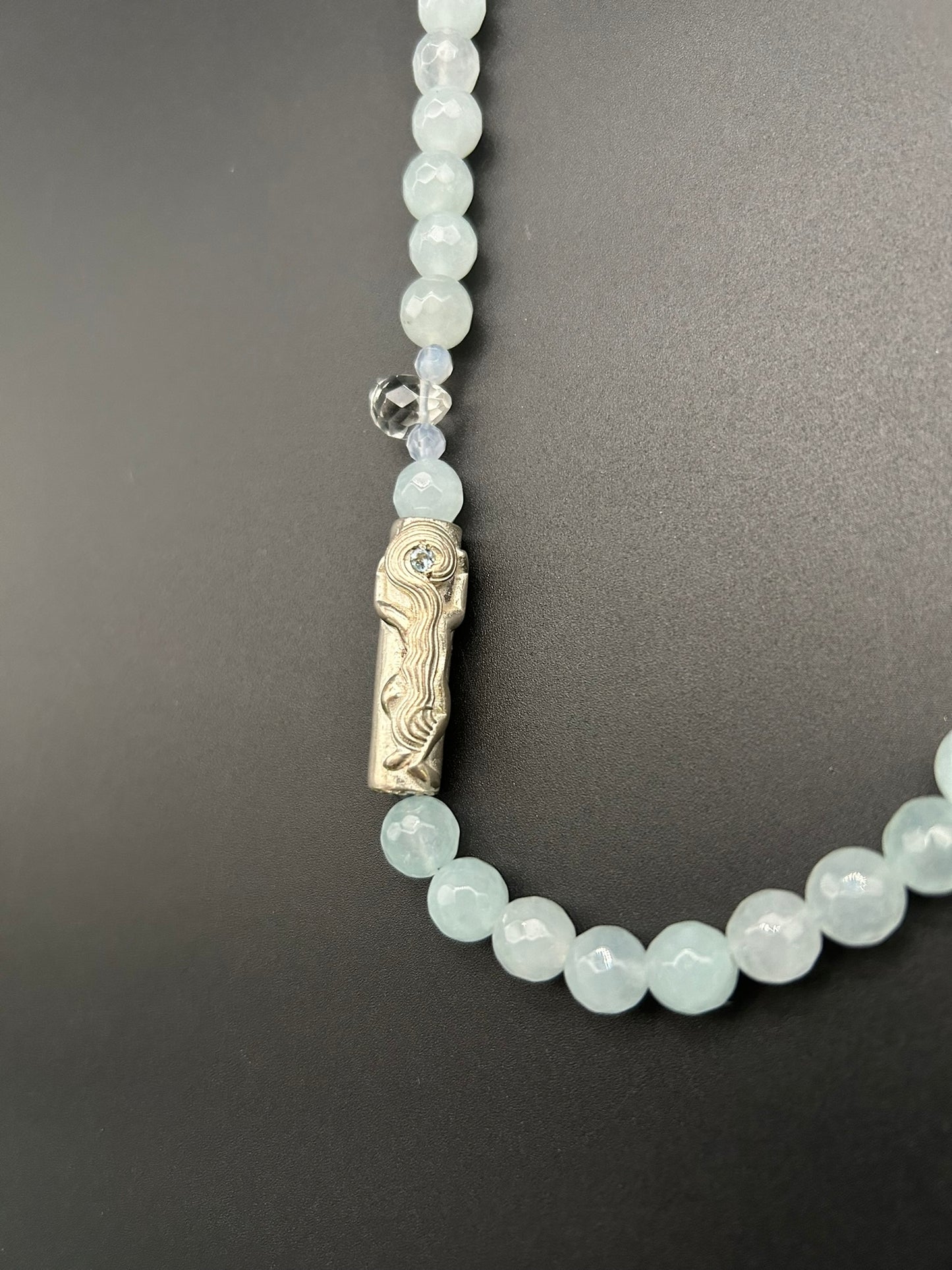 Aquamarine Tree Goddess Necklace by Theofilos