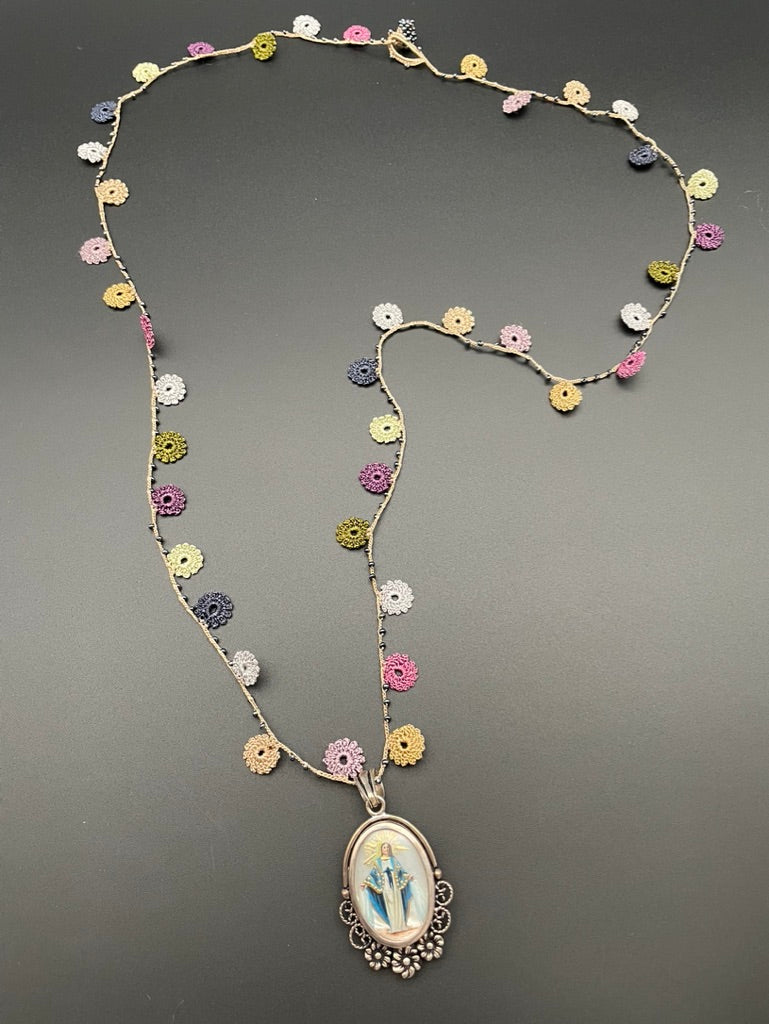 Reversible Sterling Madonna/Gabriel Necklace