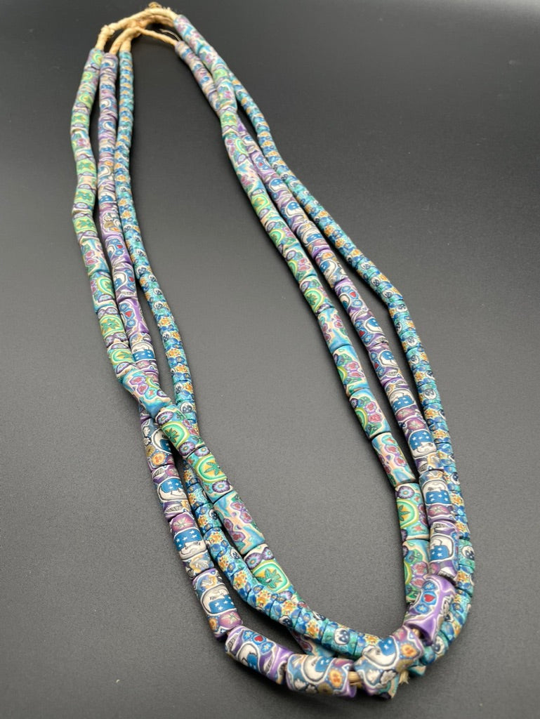 Painted Clay Bead Necklace Trio