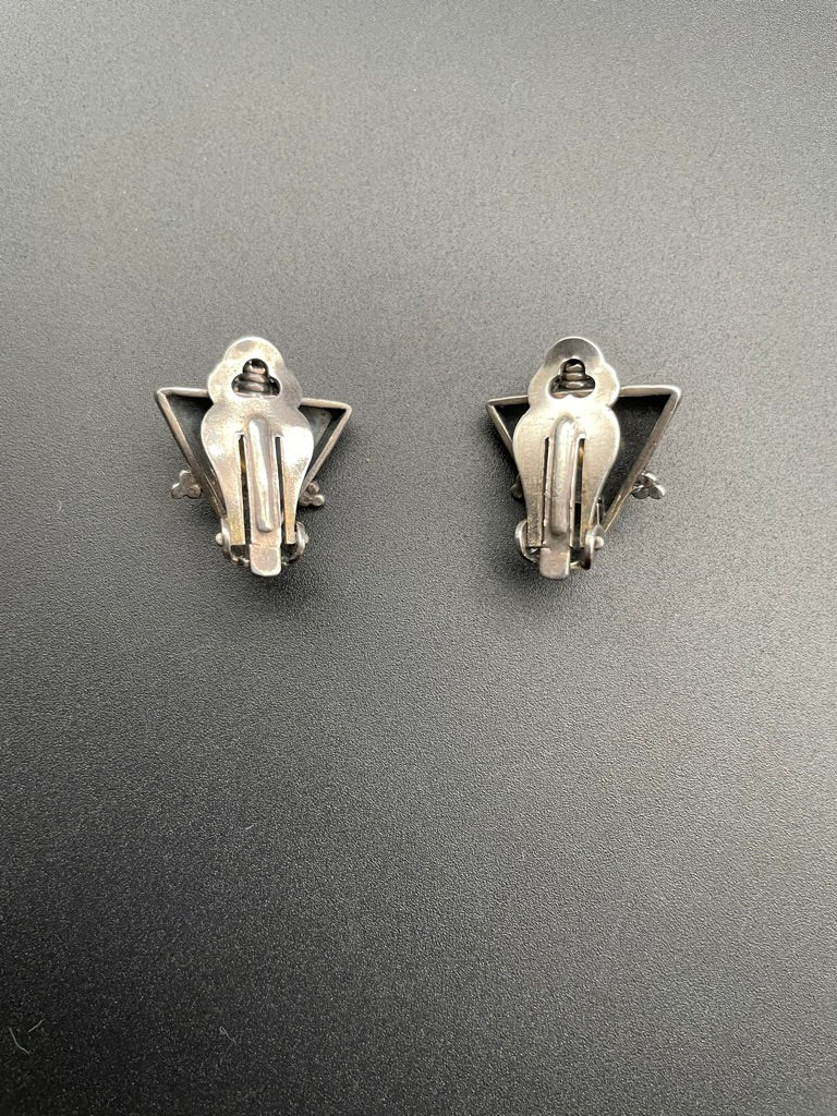 Sacred Geometry Sterling Clip-on Earrings by Theofilos