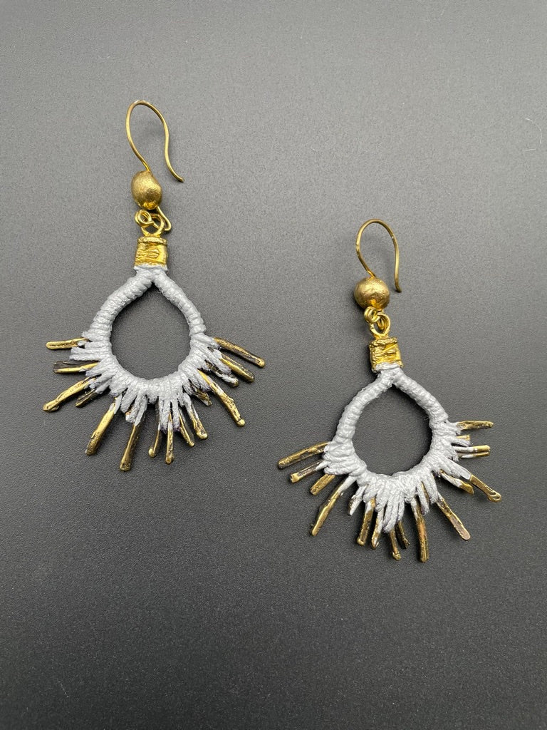 Large Bronze Sunburst Selen Earrings