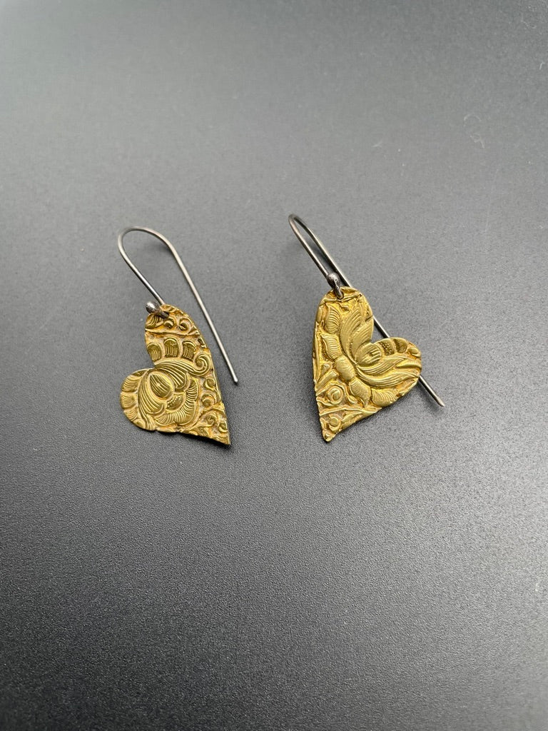 Lotus Heart Earrings by Theofilos