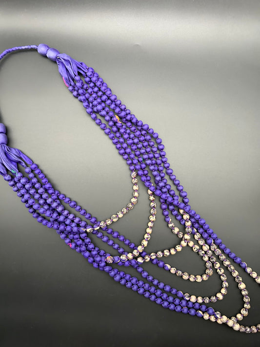 Silk Bead Necklace (extra long strands)