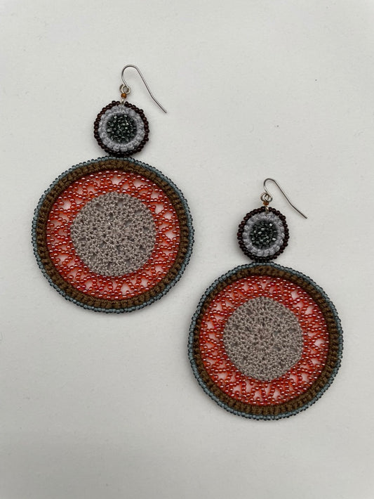 Crochet Beaded Mandala Earrings