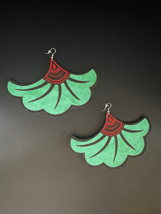 Statement Flower Fabric Earrings (version F)
