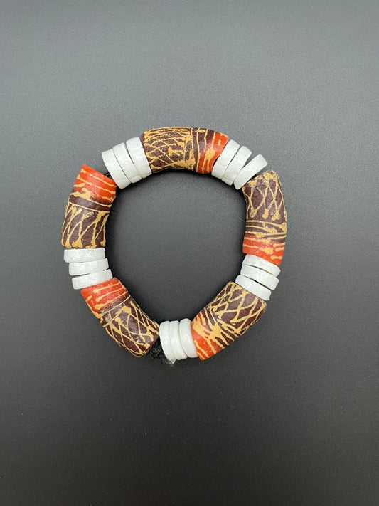 Clay Bead African Bracelet-- large beads (style A)