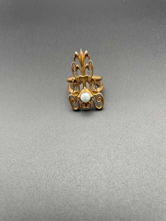 Gold Plated Ancient Pearl Ring by Theofilos
