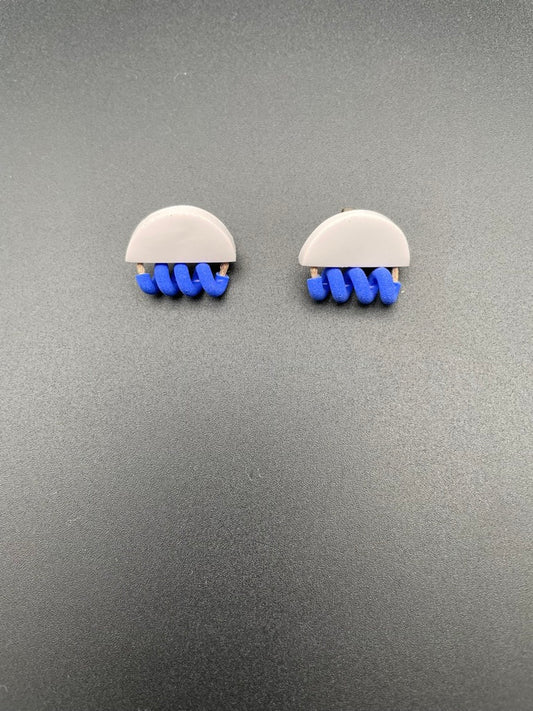 Polymer Spiral Post Earrings by Kate Trouw