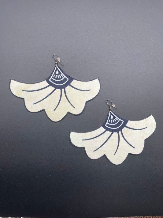 Statement Flower Fabric Earrings (version C)