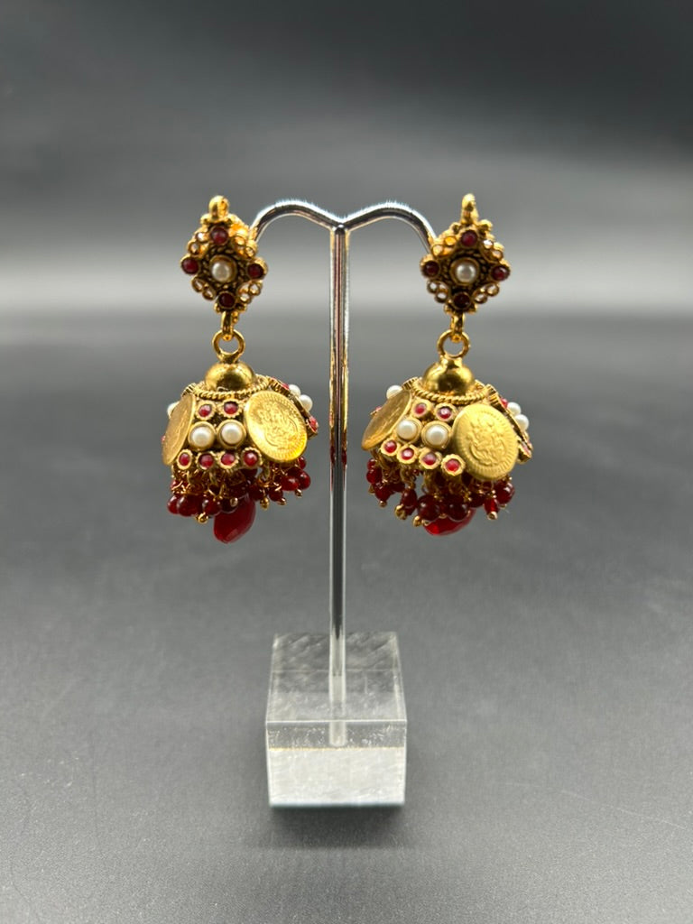 Indian Chandelier Earrings with Coins
