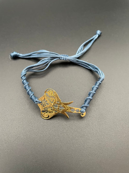 Brass and Macrame Ganesha Bracelet by Theofilos