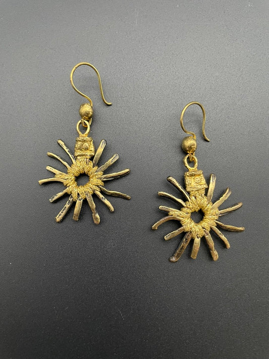 Medium Bronze Sunburst Selen Earrings