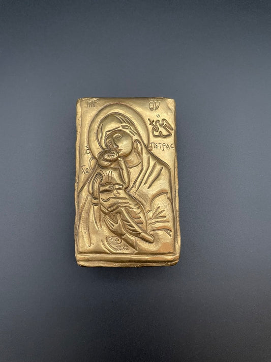 Art Piece:  Madonna Wall Icon (Bronze) by Theofilos