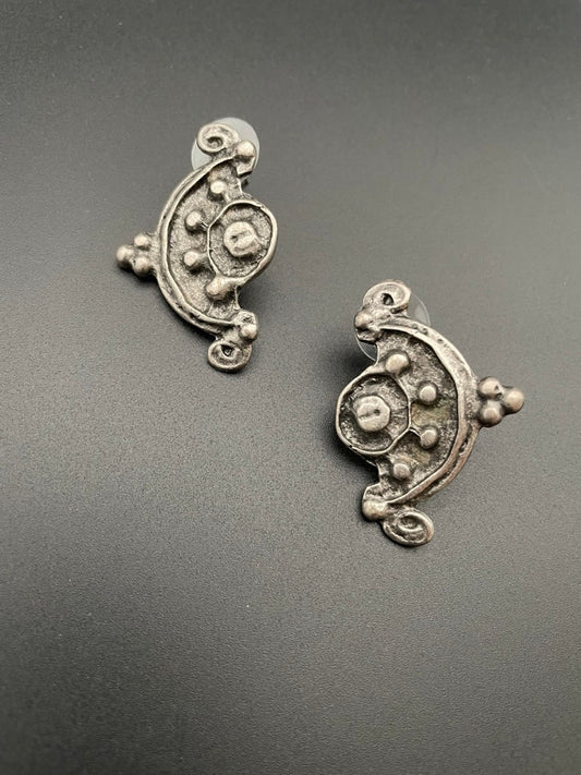 Pewter Tribal Selen Earrings