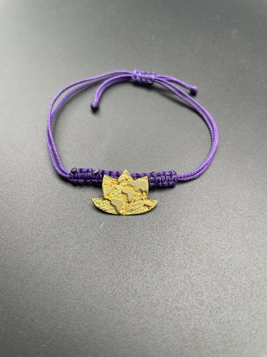 Brass and Macrame Lotus Bracelet by Theofilos