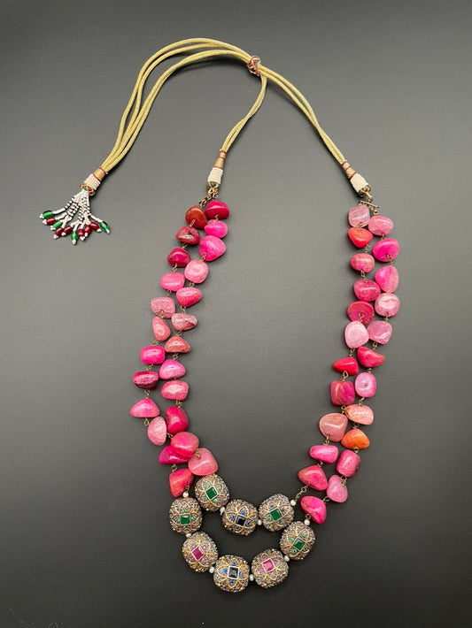 Pink Agate Palace Necklace