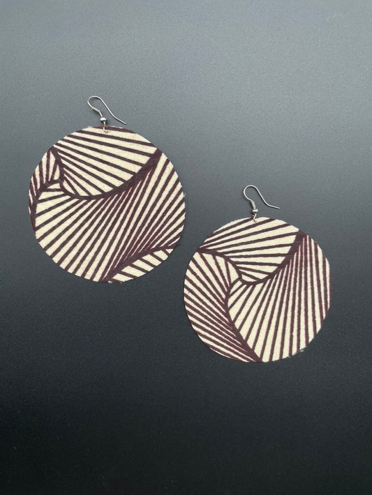 Fabric Circle Earrings