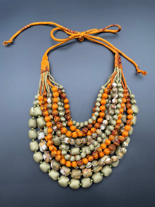 Silk Bead Necklace (jumbo strands)-- Version D
