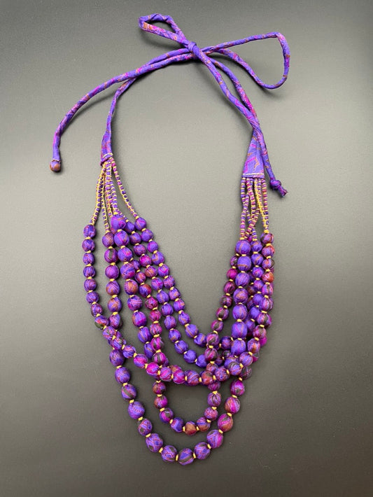 Silk Bead Necklace (small strands)