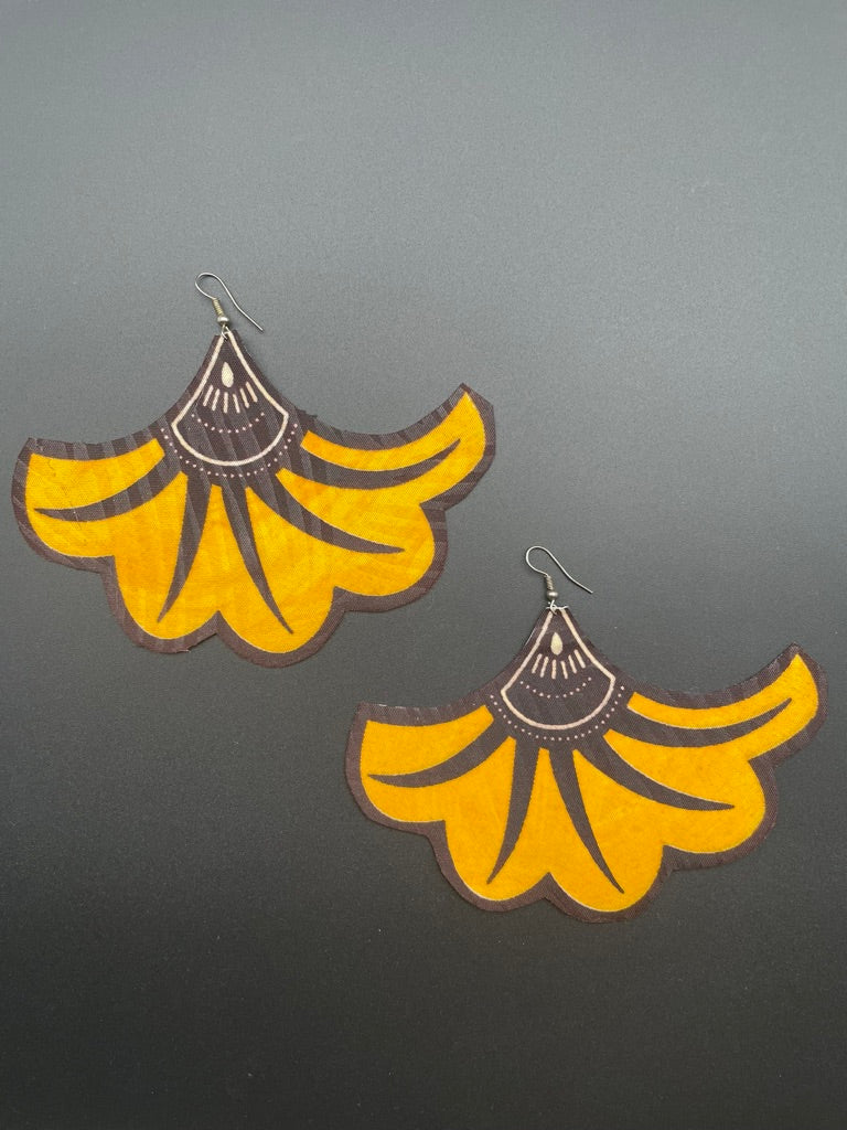 Statement Flower Fabric Earrings (version D)