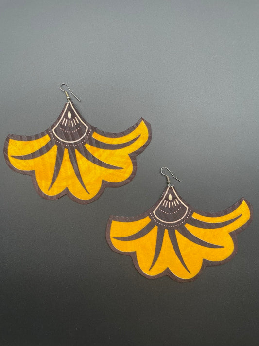 Statement Flower Fabric Earrings (version D)
