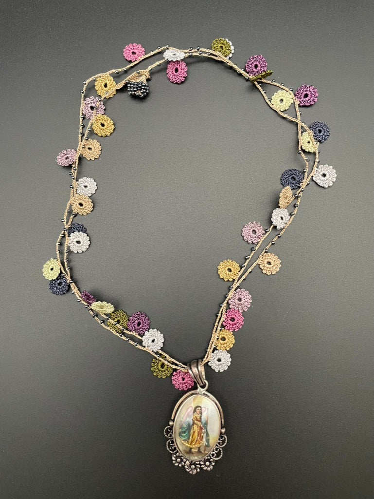 Reversible Sterling Madonna/Gabriel Necklace