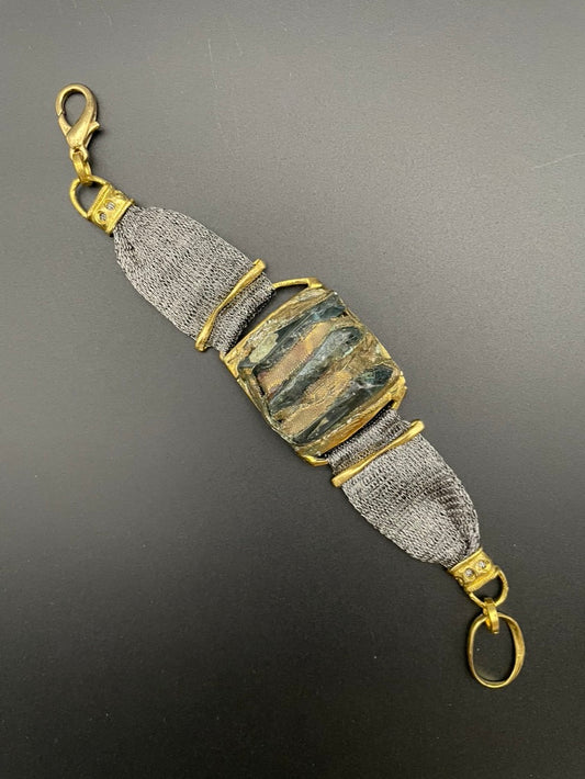 Blue Quartz and Bronze Selen Bracelet