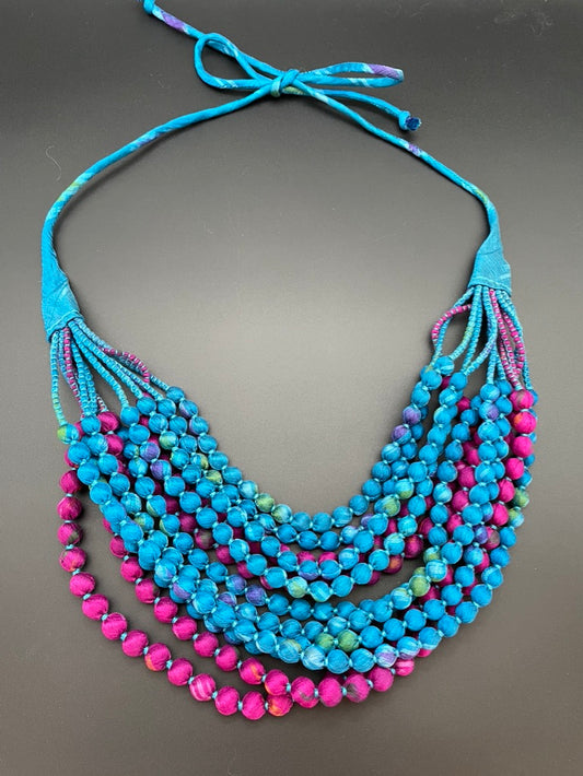 Silk Bead Necklace (medium strands)