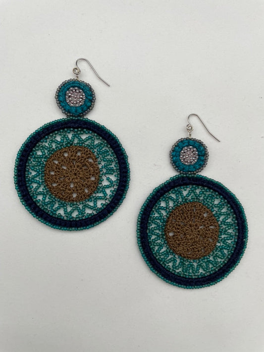 Crochet Beaded Mandala Earrings