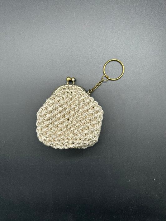 Crocheted Coin Purse/Keychain (taupe color)